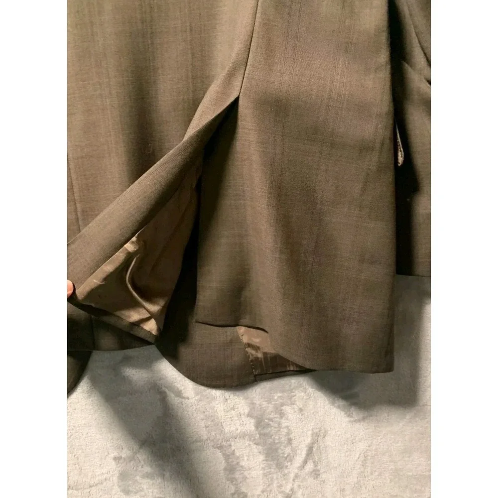 Pronto Uomo Sport Coat Mens 50R Wool Brown Two Button Double Vented Window Pane
